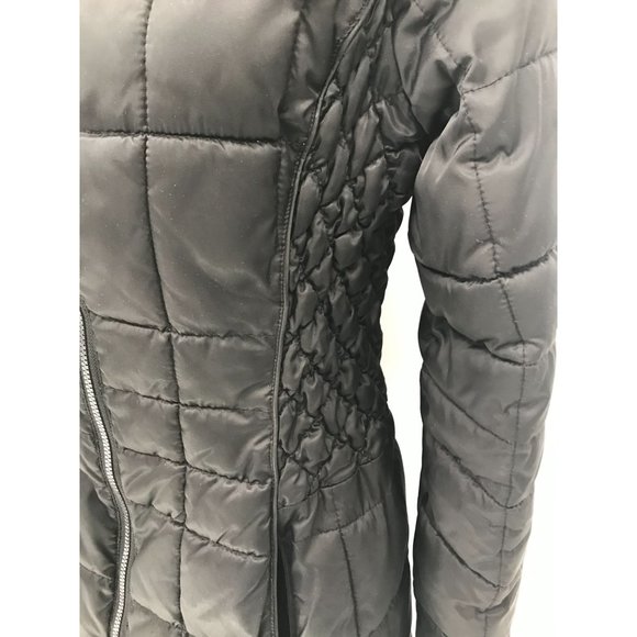 Apt 9 Womens Coat Black Quilted Puffer Turtle Neck Collared Sz Small Hip Thigh - Picture 4 of 16